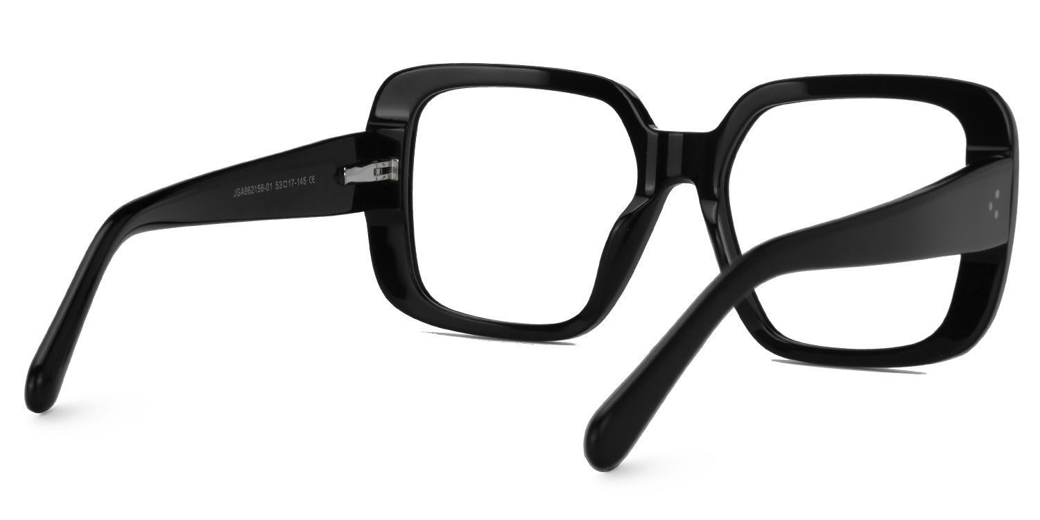 Emiliya - Square Black Eyeglasses | Vooglam Side View