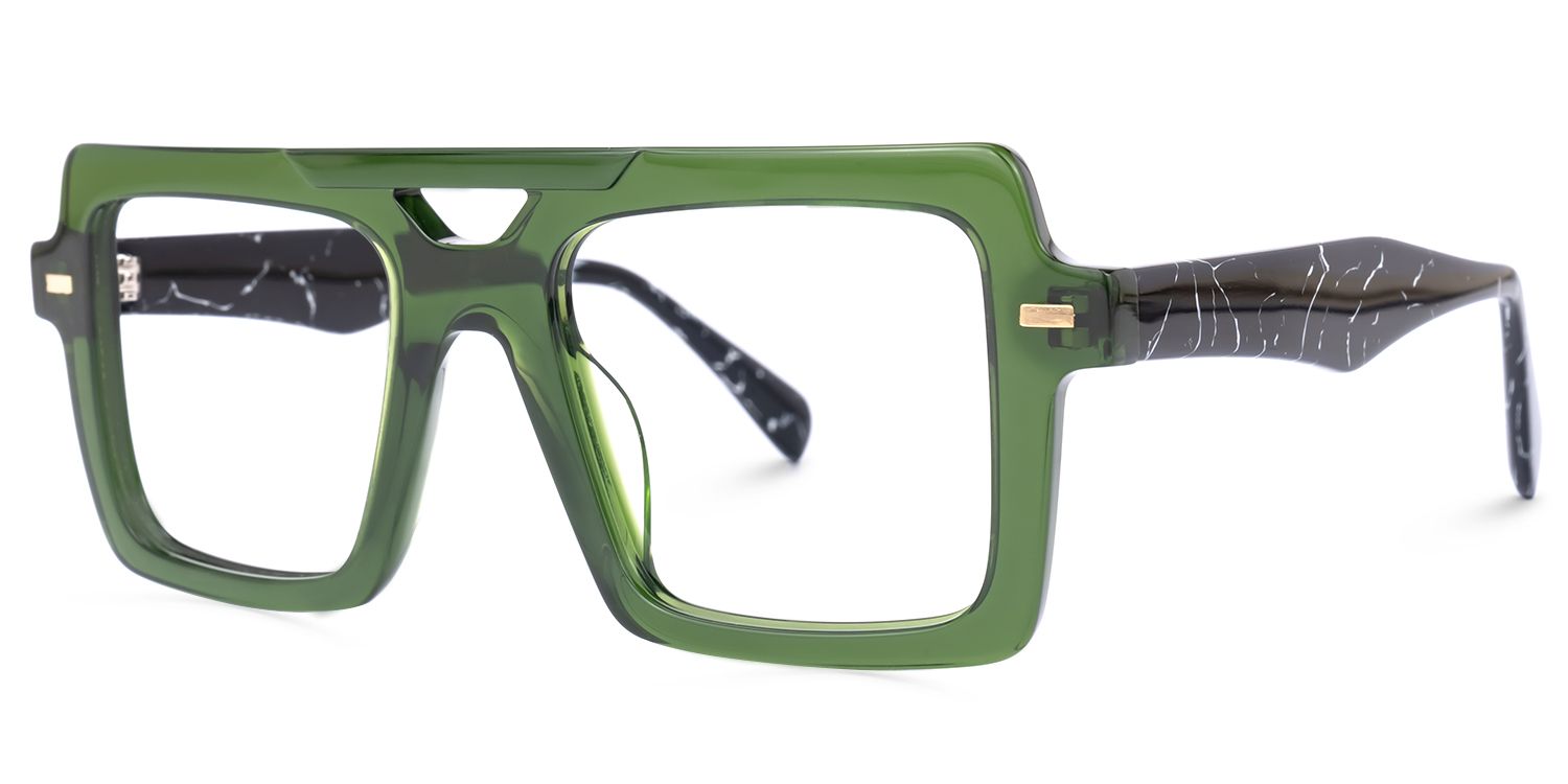 Irwin - Aviator Green Eyeglasses | Vooglam Front View