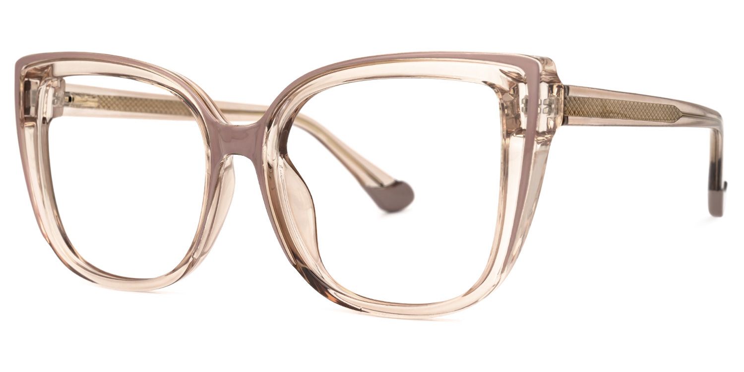 Darena - Cat Eye Brown Eyeglasses | Vooglam Front View