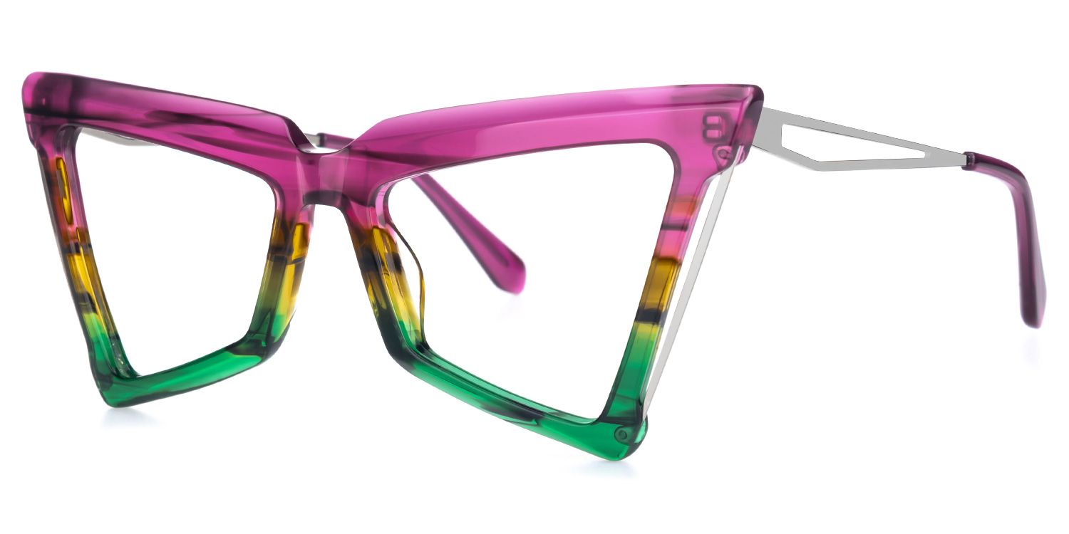 Elihu - Butterfly Multicolor Eyeglasses | Vooglam Front View