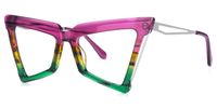 Elihu - Butterfly Multicolor Eyeglasses | Vooglam Front View