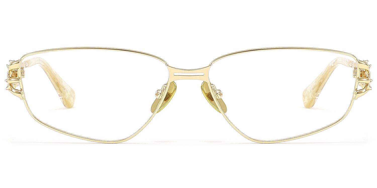 Frame Size of Spine - Gold Geometric Gothic Eyewear | Vooglam