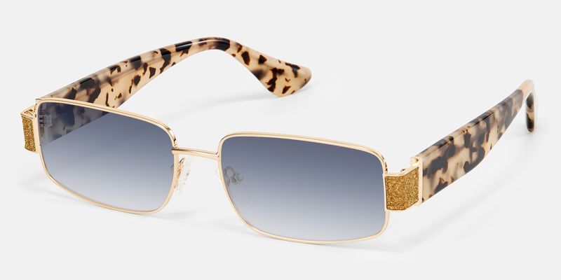 Alexandra - Rectangle Gold Sunglasses