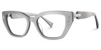 Naiara - Rectangle Grey Eyeglasses | Vooglam Front View