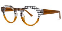 Annaisha - Round Orange Eyeglasses | Vooglam Front View