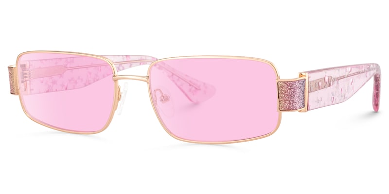 Alexandra - Rectangle Pink Sunglasses