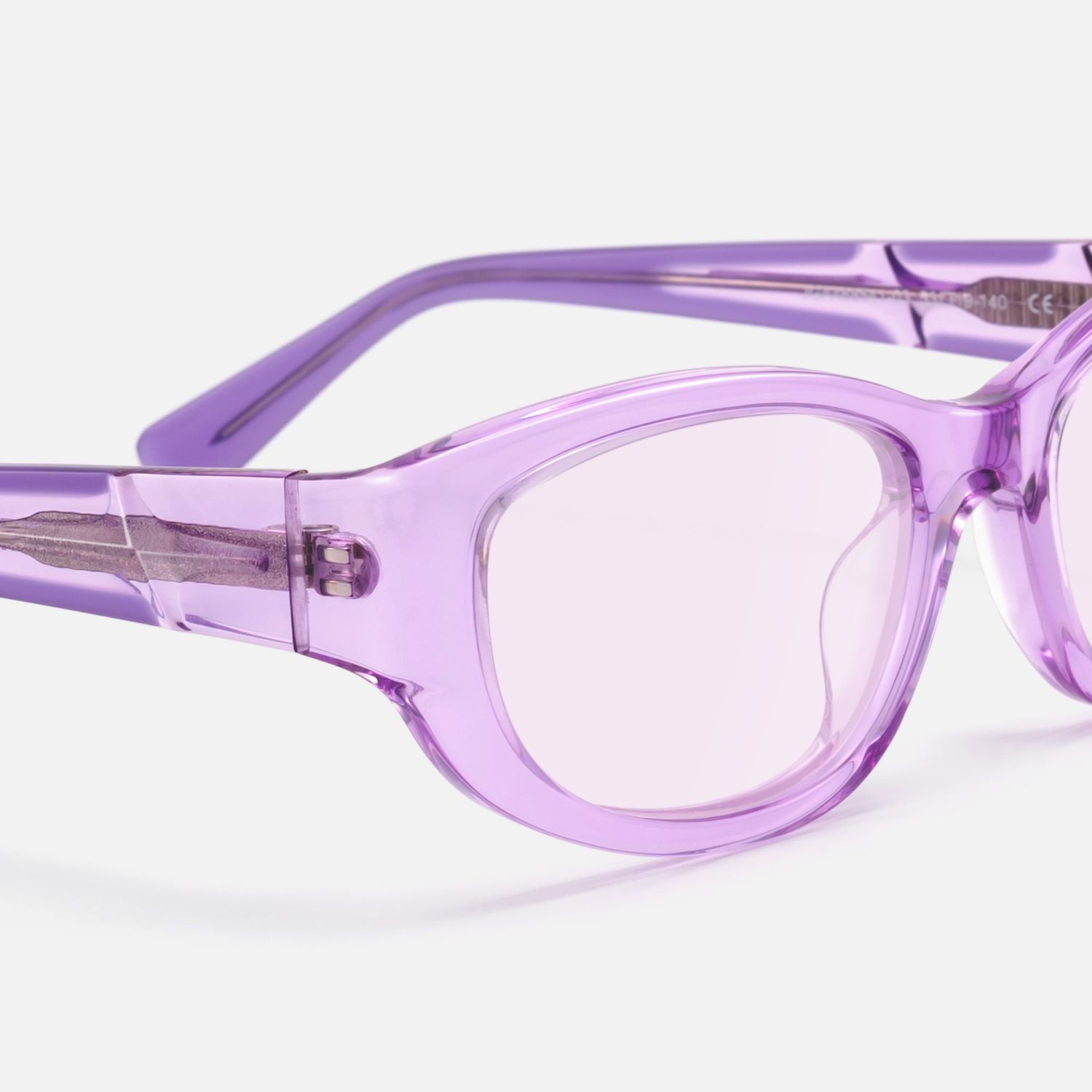 Bubble - Clear Lavender Oval Rectangle Sunnies by Vooglam - Design Details