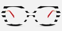 Julietta - Geometric White/Black Eyeglasses | Vooglam Angle View