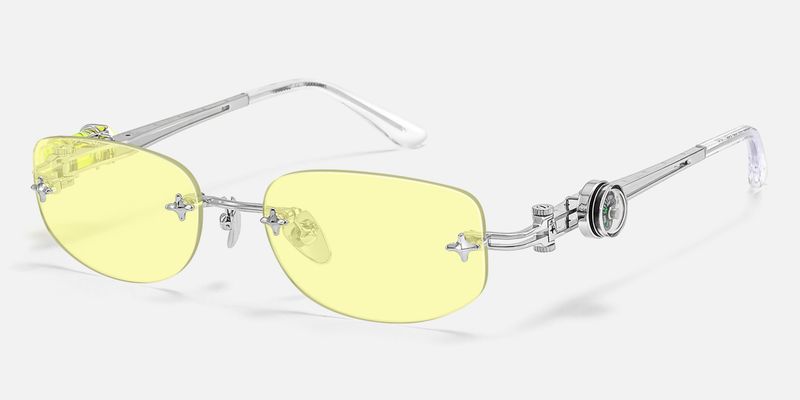 The Utilitarian - Rimless Yellow Tint Sunglasses | Vooglam