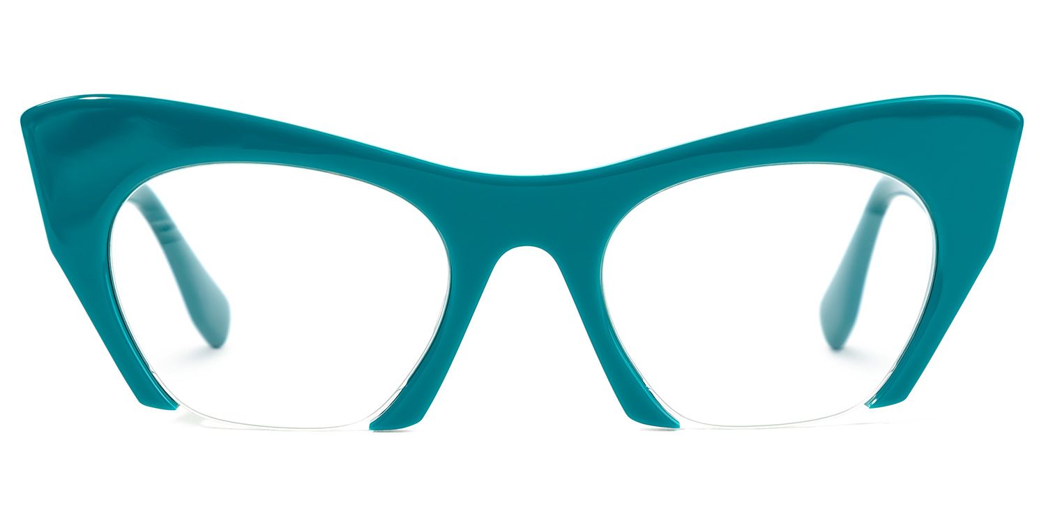 Kelly - Cat Eye Green Eyeglasses | Vooglam Angle View