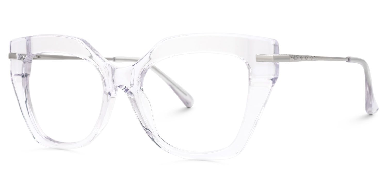 Elandra - Cat Eye Crystal Eyeglasses by Vooglam - Front View