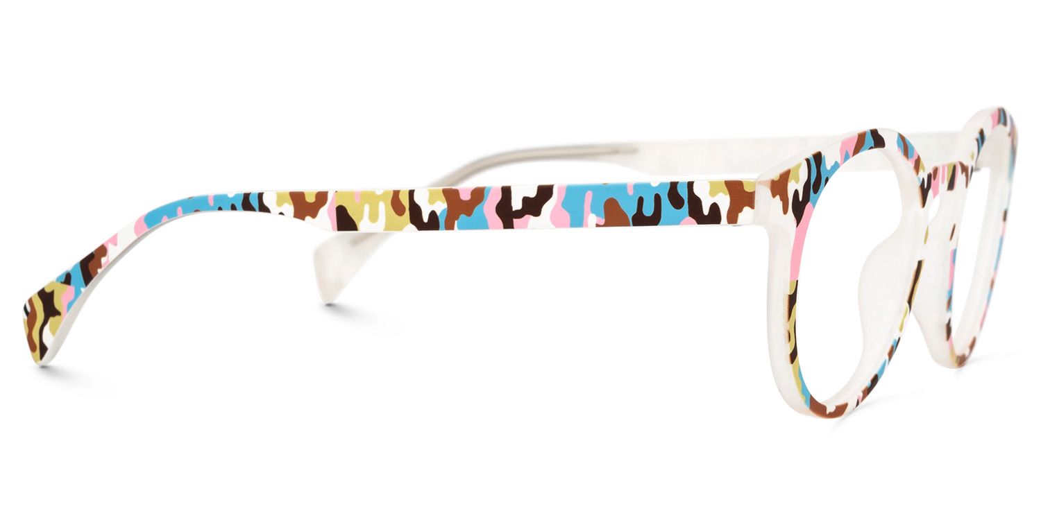 Minnie - Funky Artsy Multicolored Oval Eyeglasses | Vooglam 4