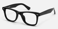 Nadia - Sleek Rectangle Black Eyeglasses | Vooglam Front View