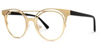 Afrodille - Round Gold Eyeglasses | Vooglam Front View