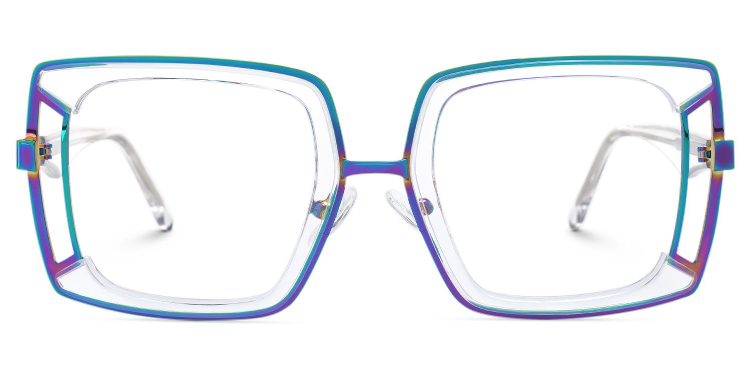 Electelm - Square Multicolor Eyeglasses | Vooglam Angle View