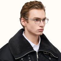 The Architect - Rectangle Black Eyeglasses | Vooglam On Model 4