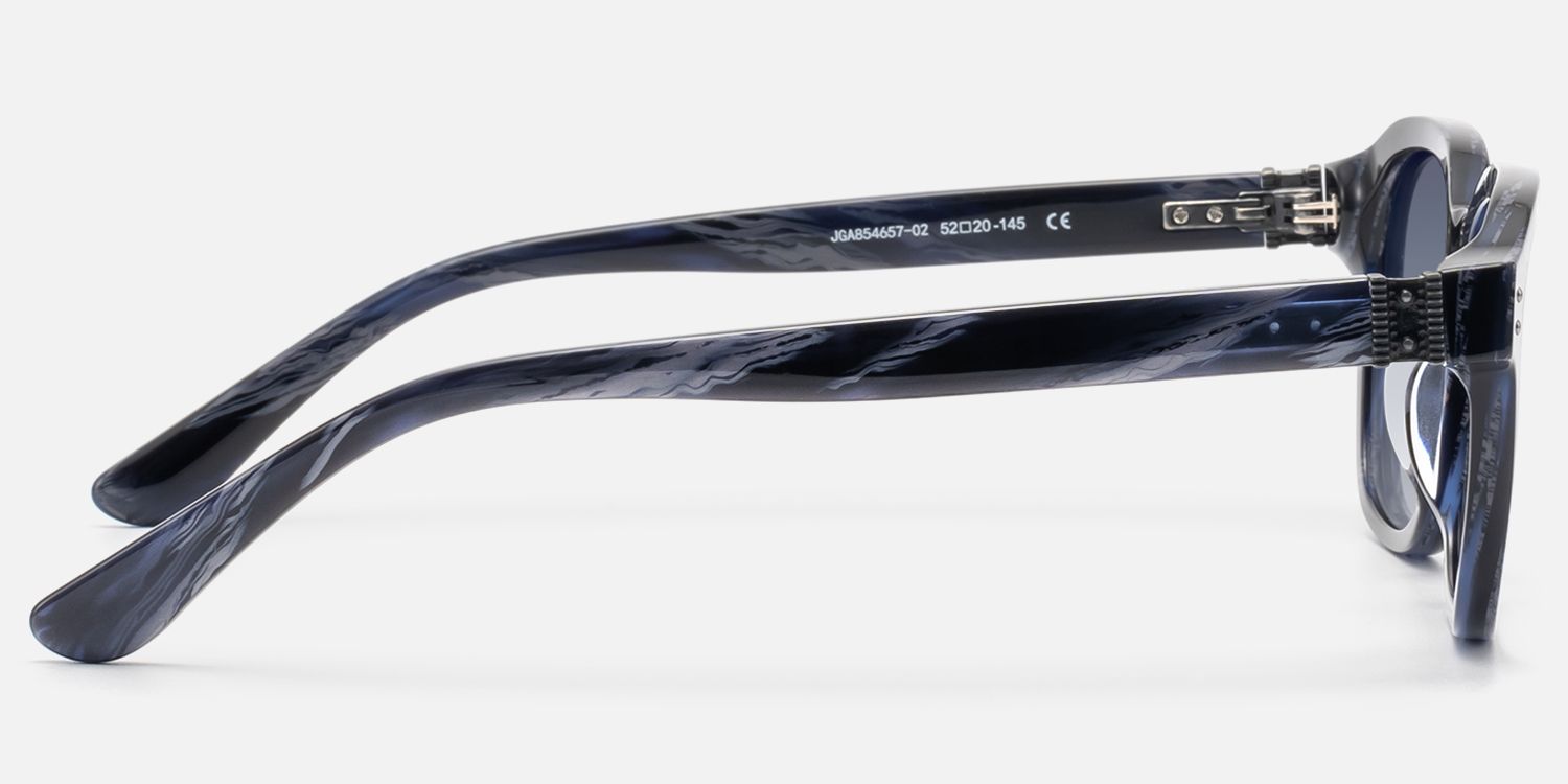 Rainier - Dark Blue Horn Gradient Lens Shades | Vooglam Side View