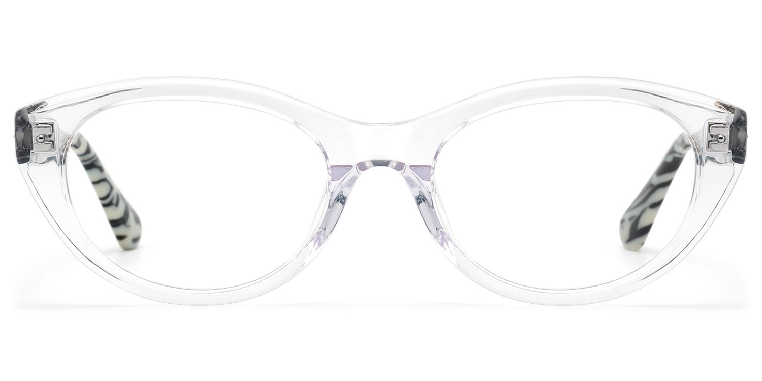 Frame Size of Vael - Clear Marble Temple Cat Eye Frames | Vooglam