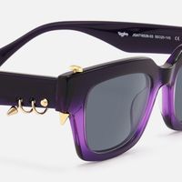Sabrina - Rectangle Purple Sunglasses | Vooglam Design Details