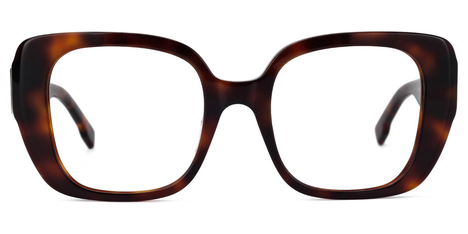 Embry - Square Tortoise Eyeglasses | Vooglam Angle View