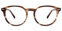 Hamida - Round Brown Eyeglasses | Vooglam Angle View