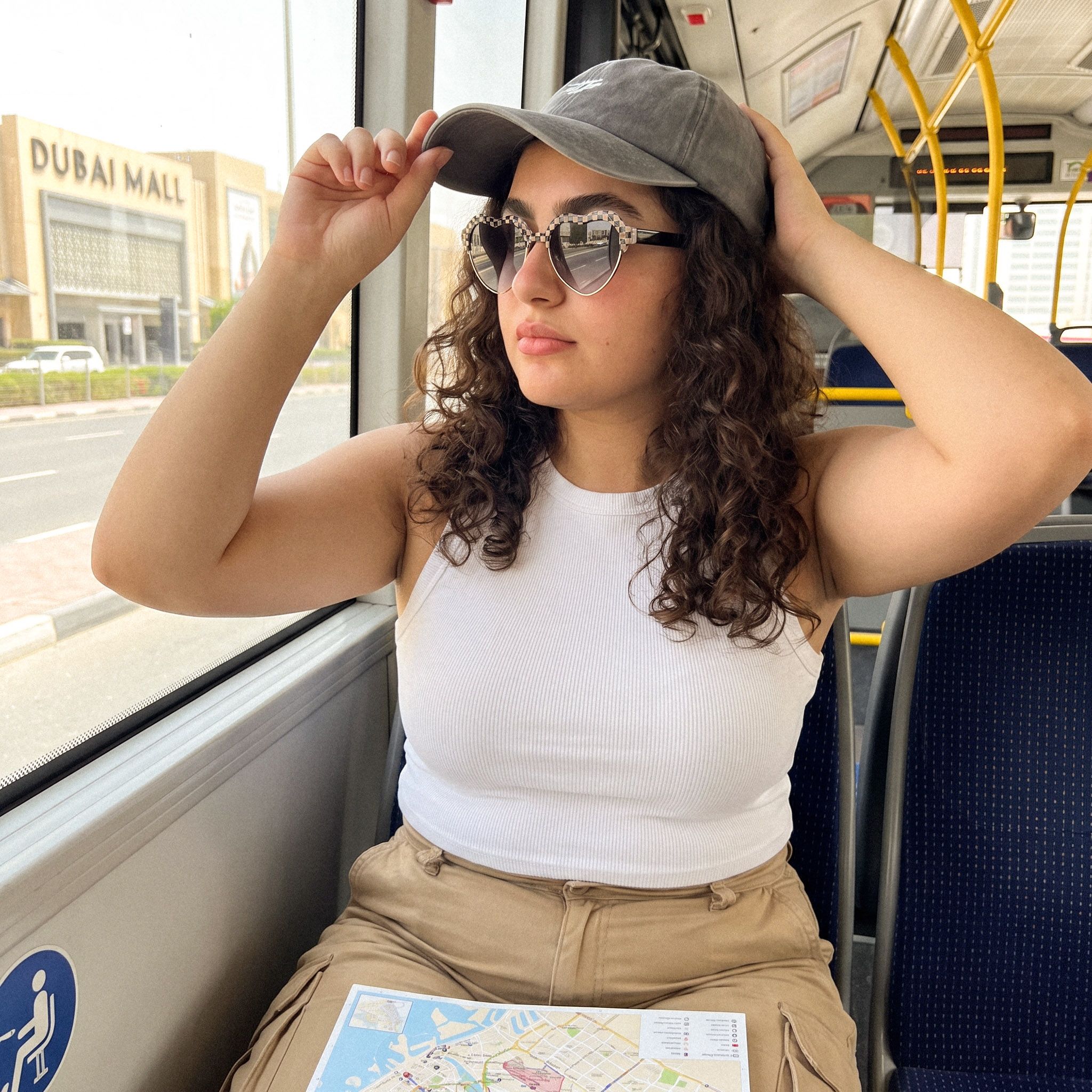 Vooglam Street Style in Real Life: Hannah - Checkered Heart Shaped Sunglasses by Vooglam
