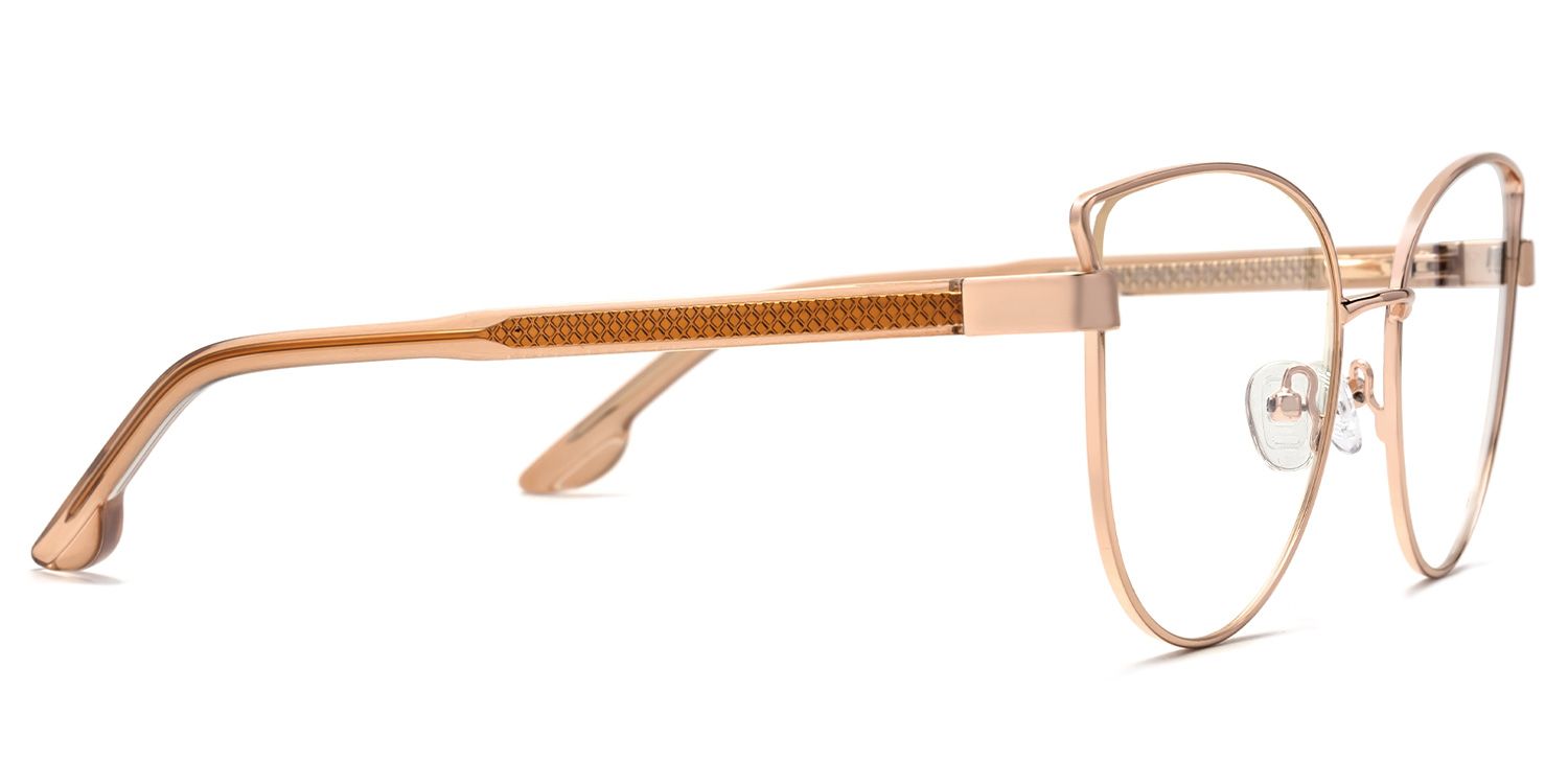 Naime - Cat Eye Gold Eyeglasses | Vooglam 4