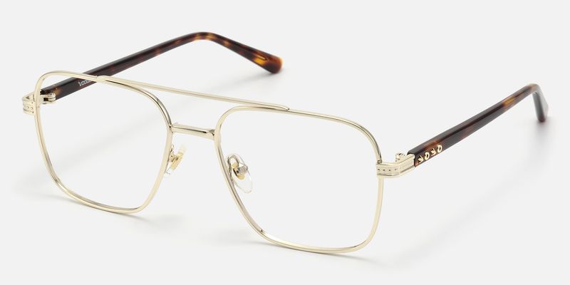 Kovar - Vintage Gold Double Bridge Aviator | Vooglam