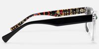 Adinkra - Transparent Turquoise Deco Glasses | Vooglam Side View