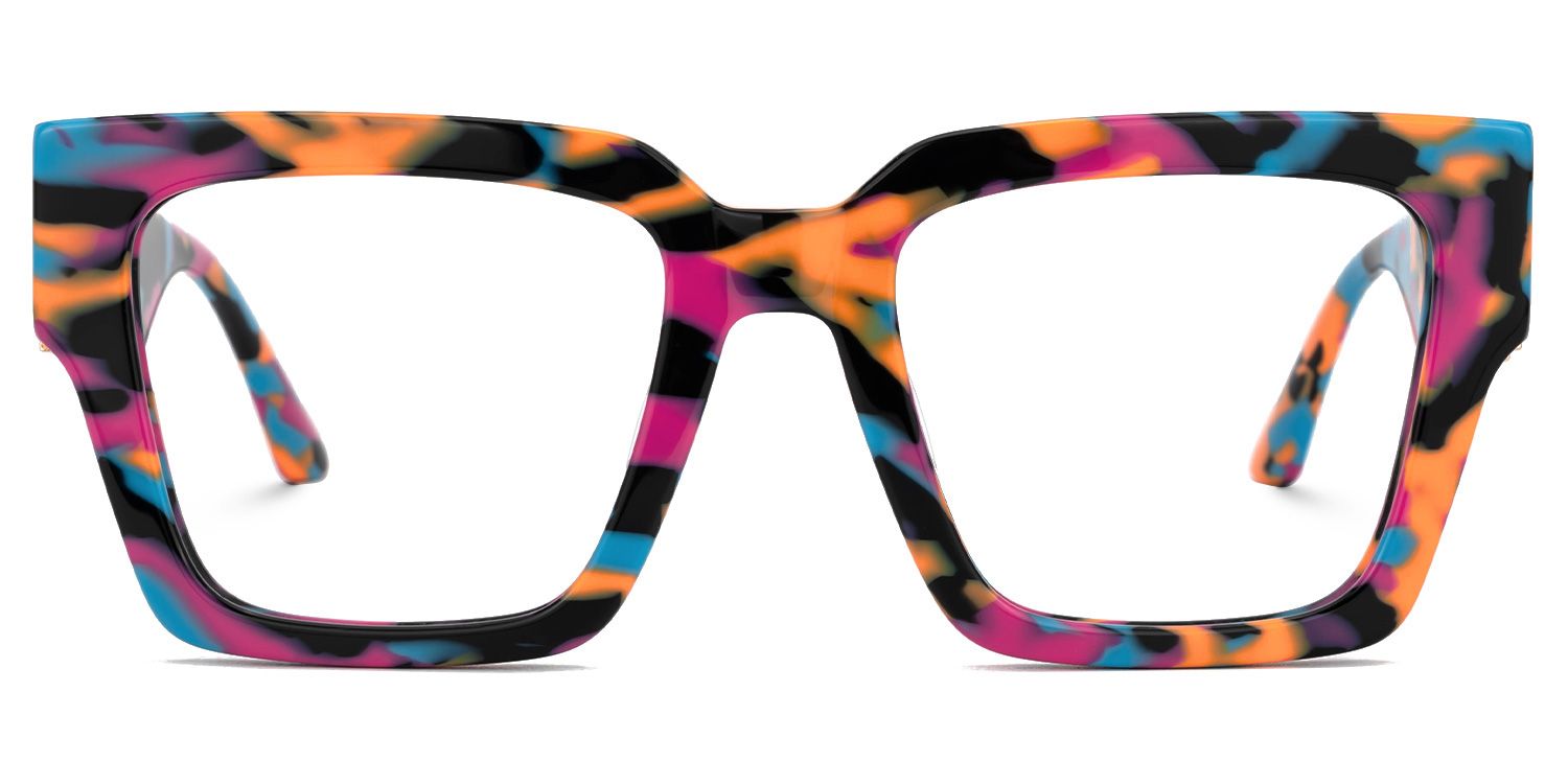 Felician - Square Multicolor Eyeglasses | Vooglam Angle View