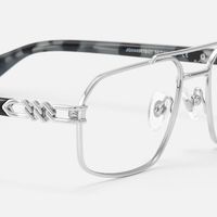 Lacey - Thin Metal Aviator Silver Glasses | Vooglam Design Details