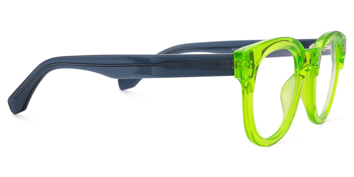 Haina - Round Green Eyeglasses | Vooglam 4