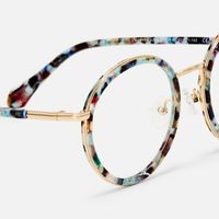 Alma - Round Blue Eyeglasses | Vooglam Design Details
