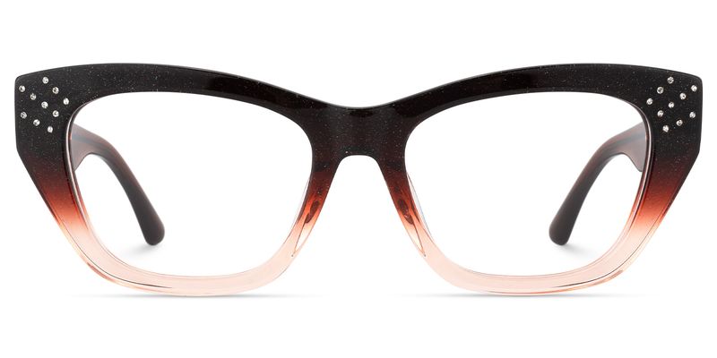 Starlina - Rectangle Brown Eyeglasses | Vooglam