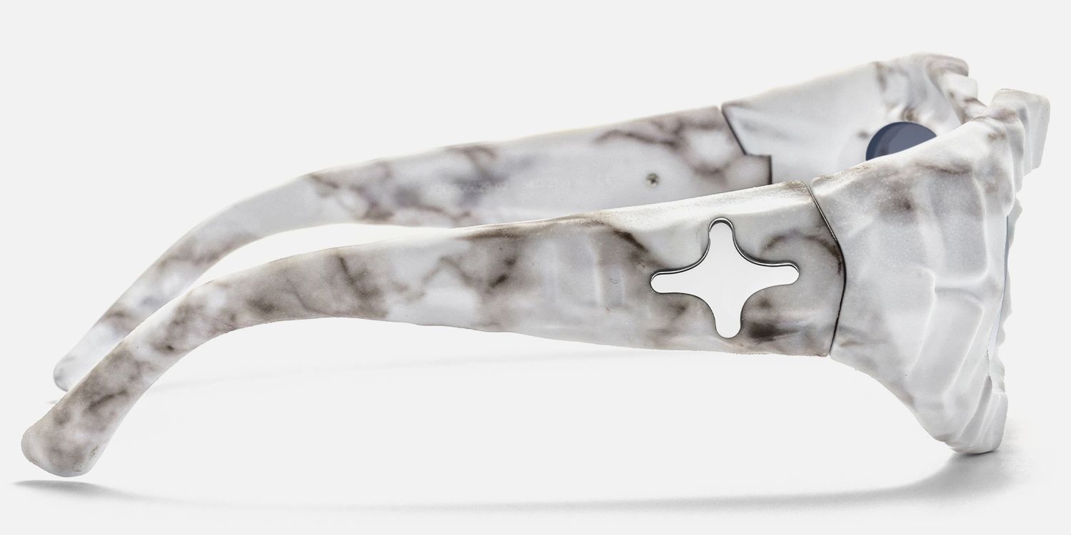 The Geologist - Marbled Gradient Gray Sunglasses | Vooglam Side View