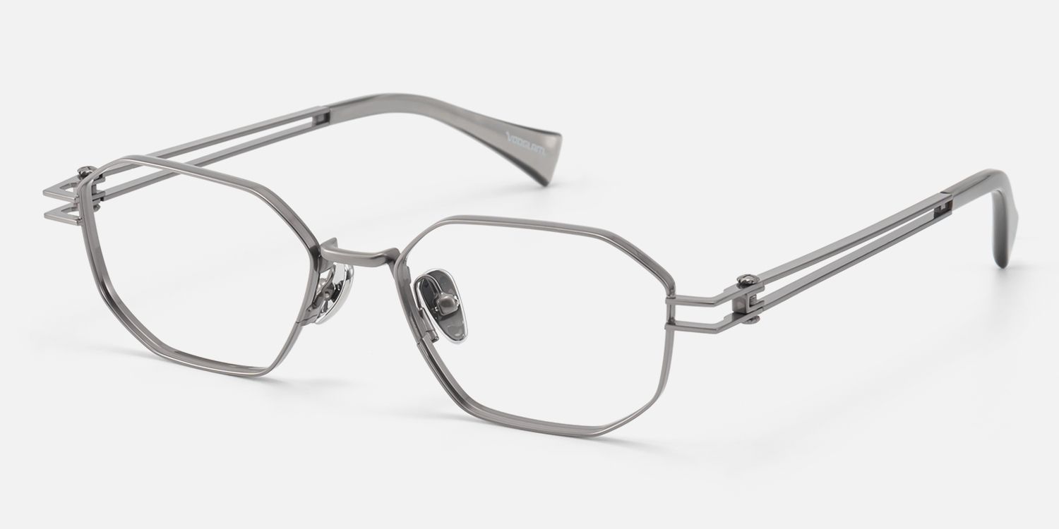 Loos - Pearl Gray Double Wire Metal Frames | Vooglam Front View