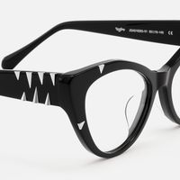 Slay - Cat Eye Black Glasses with Rivets | Vooglam Design Details