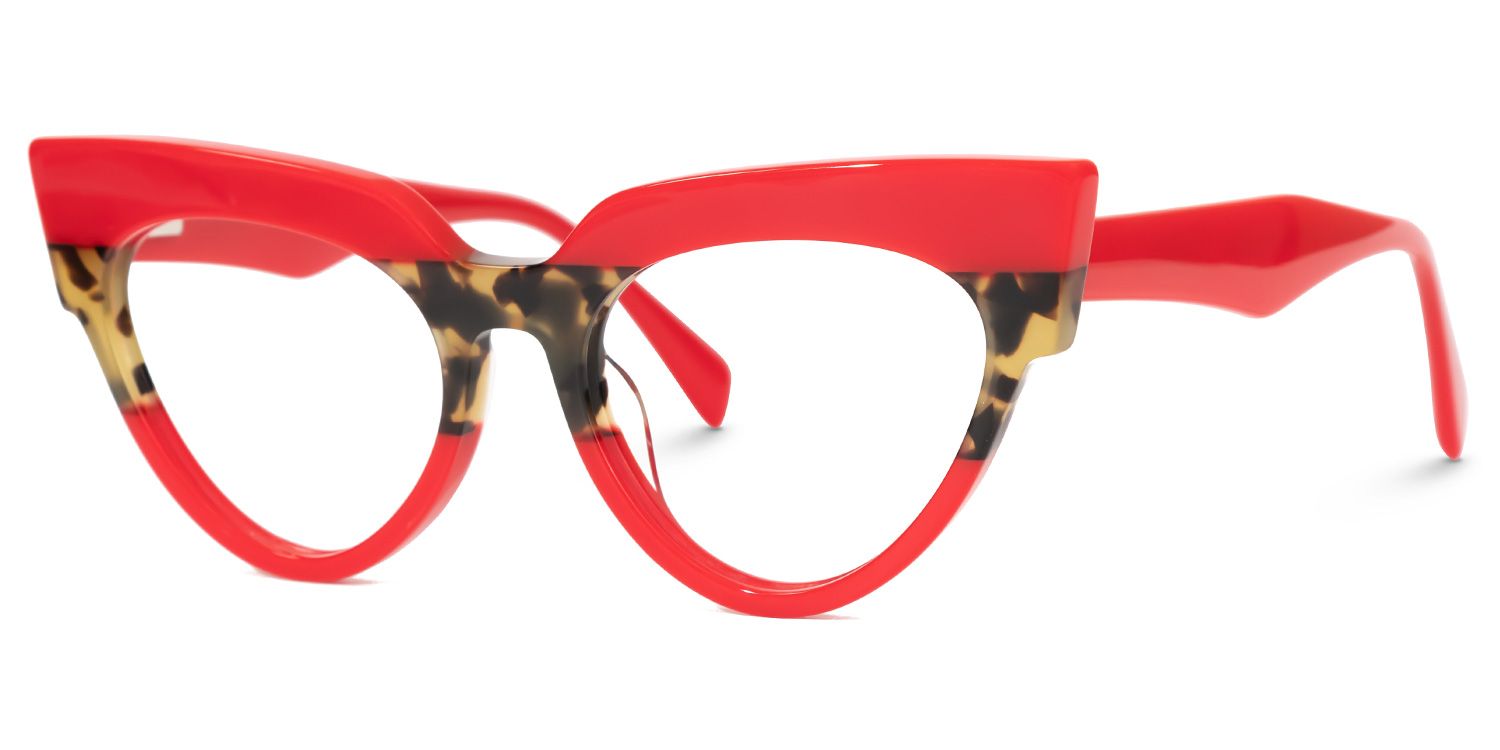 Bandit - Cat Eye Red Eyeglasses | Vooglam Front View
