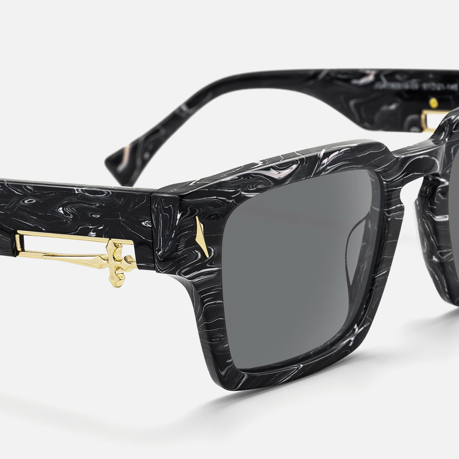 Stiletto - Black Marble Sword Sunglasses | Vooglam Design Details