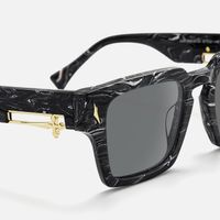 Stiletto - Rectangle Black Sunglasses | Vooglam Design Details