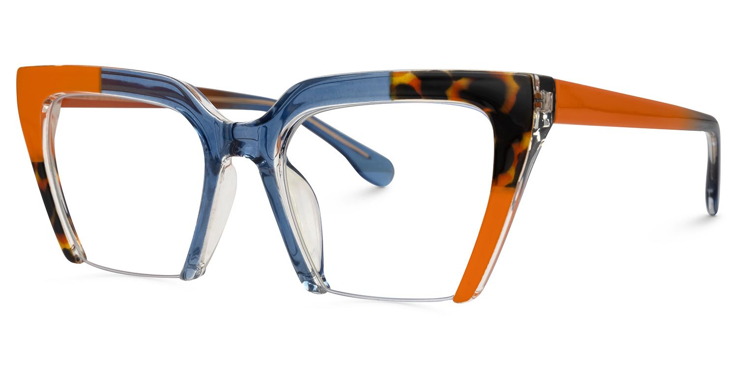 Danyale - Square Orange/Tortoise Eyeglasses | Vooglam Front View