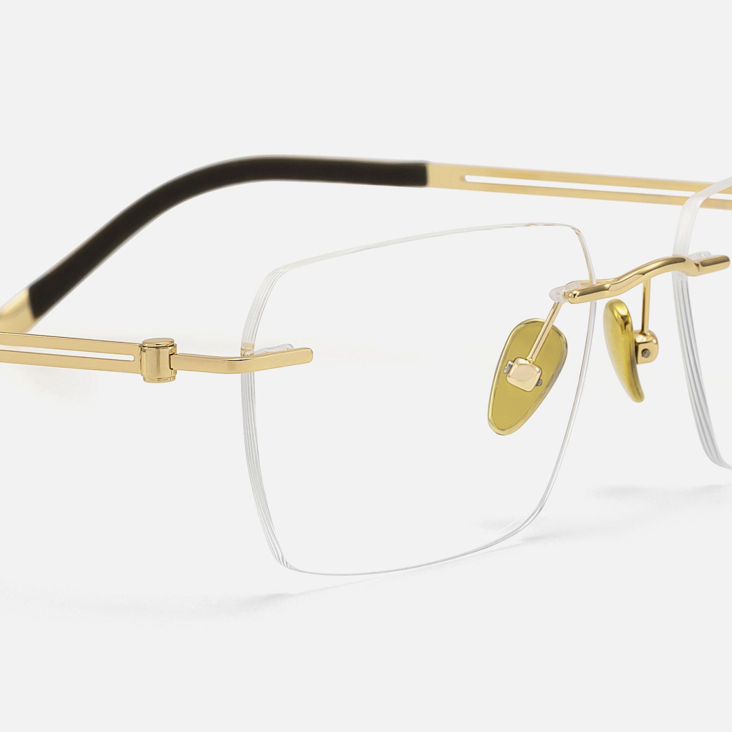 Glaze - Rectangle Gold Eyeglasses by Vooglam - Design Details