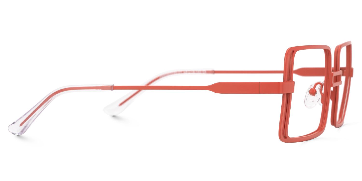 Fergus - Rectangle Red Eyeglasses | Vooglam 4