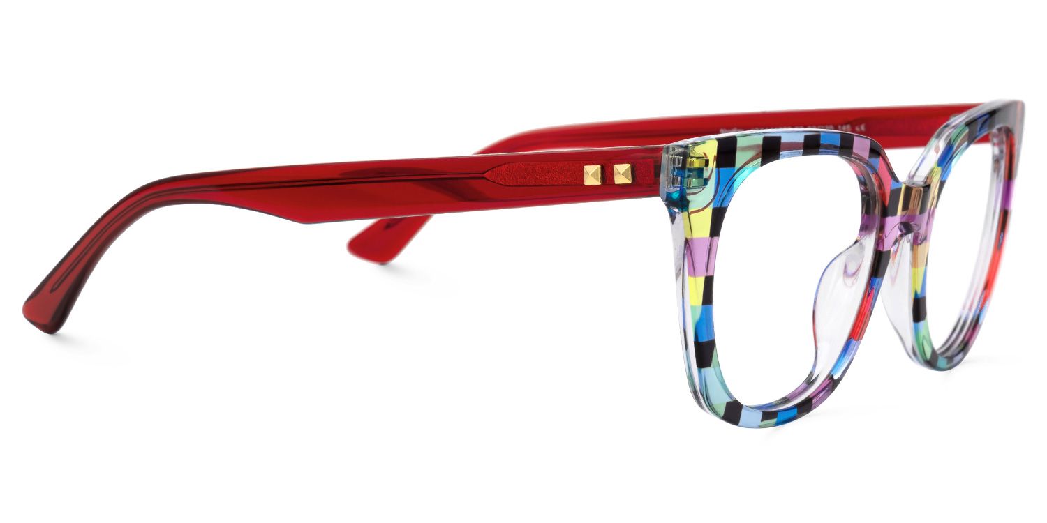 Stephanie - Cat Eye Multicolor Eyeglasses | Vooglam 4