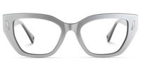 Naiara - Rectangle Grey Eyeglasses | Vooglam Angle View