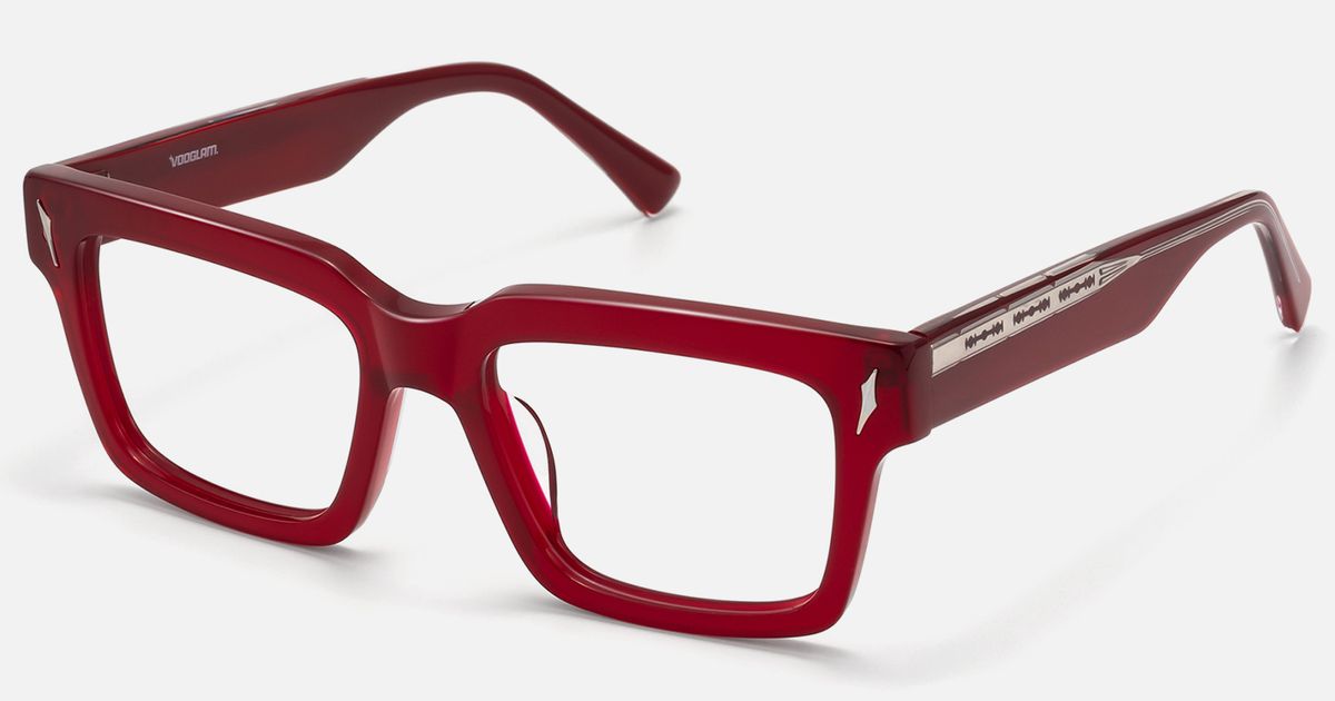 Razor - Transparent Red Razor Blade Glasses | Vooglam