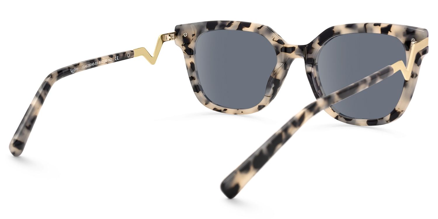 Natala - Rectangle Tortoise Sunglasses | Vooglam Side View