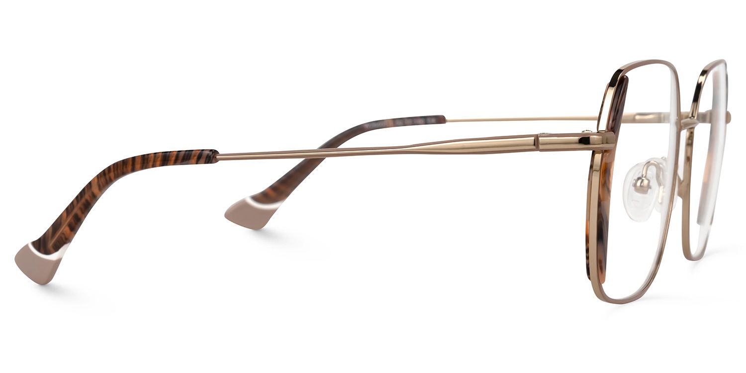 Edimeia - Square Brown Eyeglasses | Vooglam 4