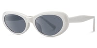 Phantom - Oval White Sunglasses - 2