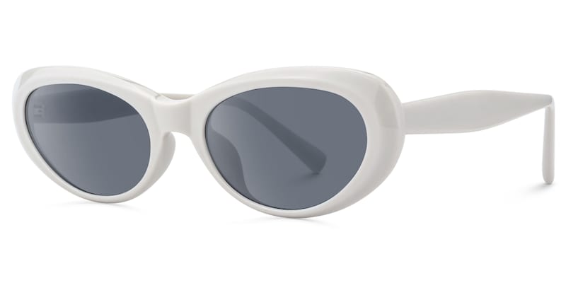 Phantom - Oval White Sunglasses